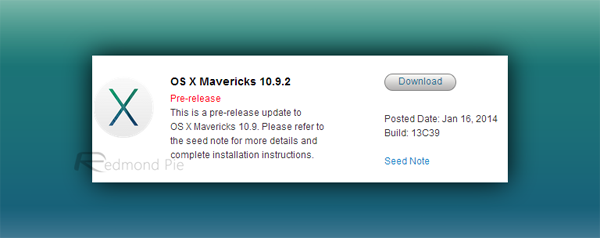 OS X Mavericks 1092 beta