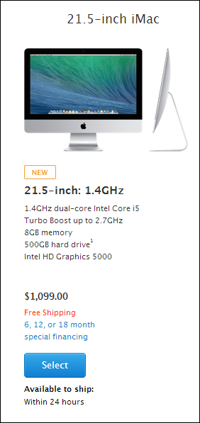 New 21 inch iMac Apple