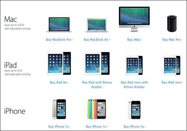 Apple products back to school 2014