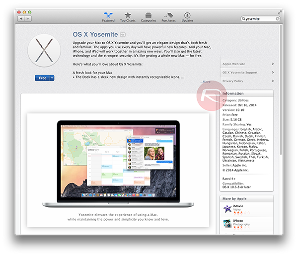 Yosemite Mac App Store