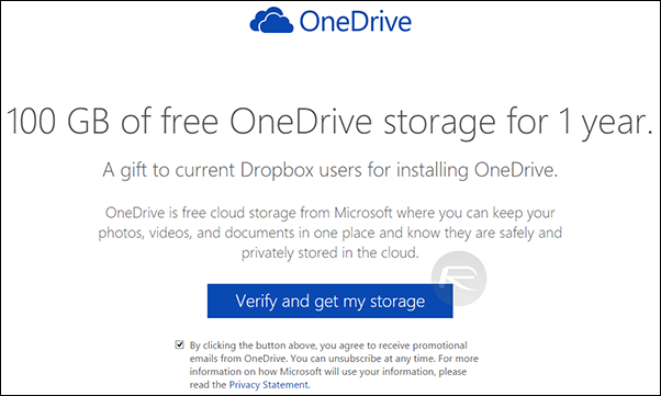 Dropbox OneDrive 100GB
