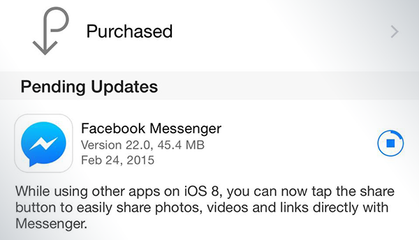 Facebook Messenger update