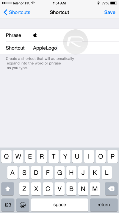 Apple logo shortcut keyboard