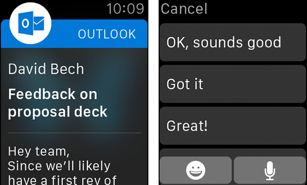 outlook applewatchh