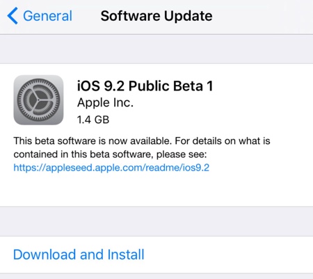 iOS 9.2 public beta 1