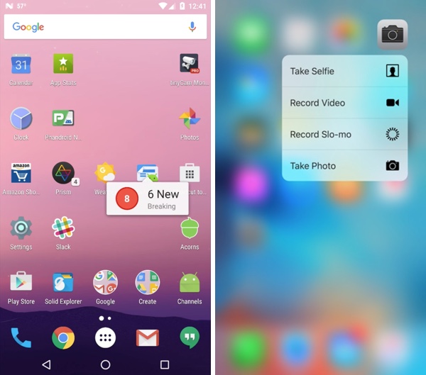 Android N vs 3d touch