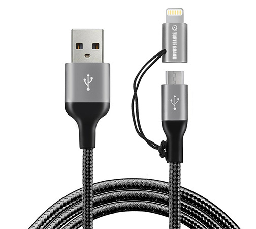 Turtle-Brand-Apple-MFi-Certified-2-in-1-Dual-Connector-Lightning-to-Micro-USB