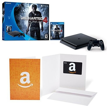 PlayStation-4-Slim-500GB-Console---Uncharted-4-Bundle-+-$25-Amazon-Gift-Card