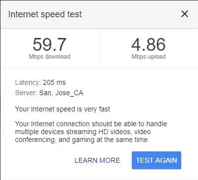 Speed test google