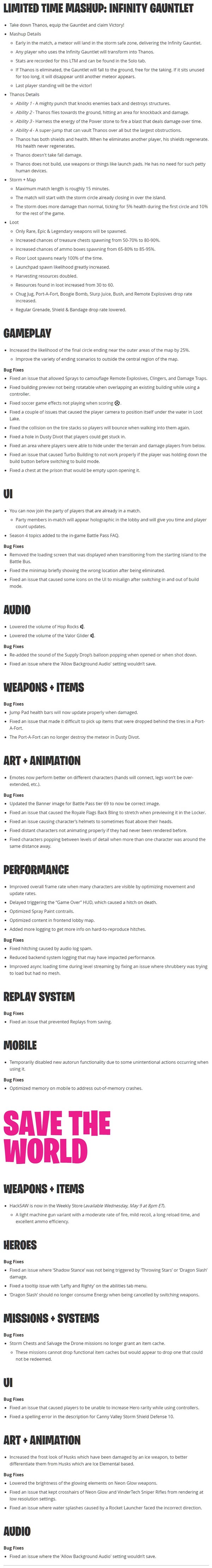 Fortnite Patch Notes 41