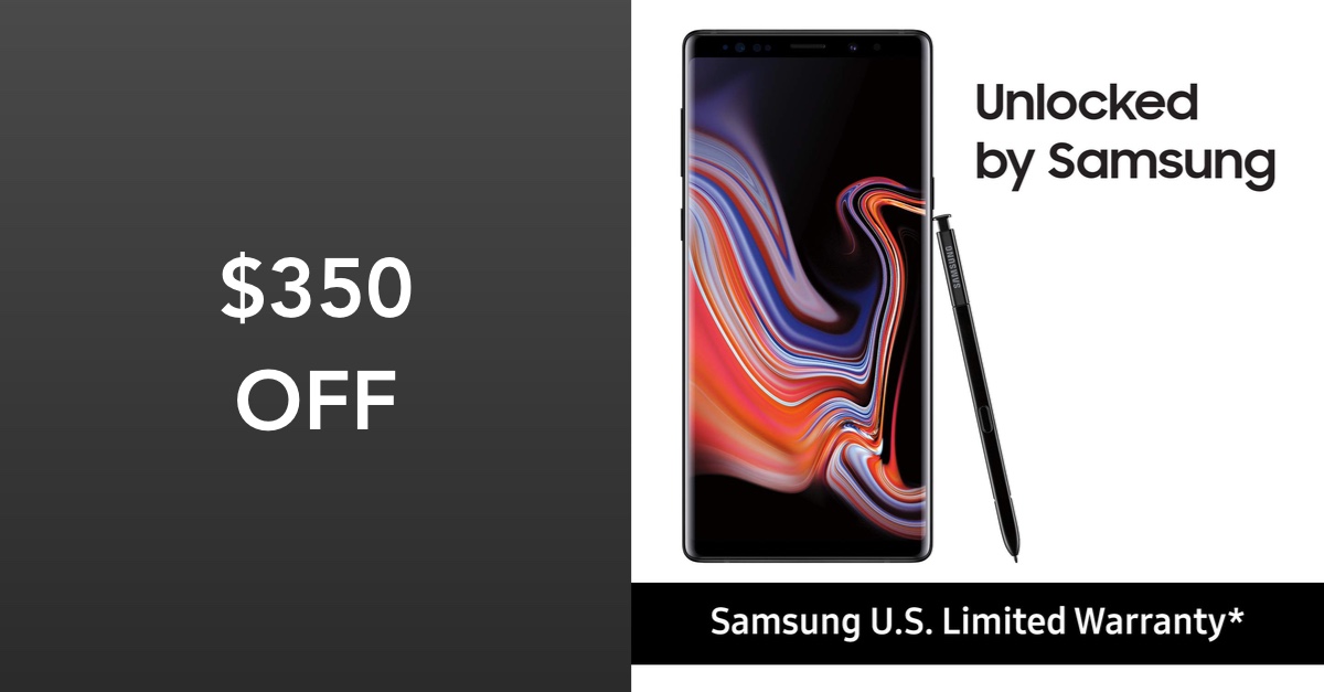 Crazy Deal Factory Unlocked Samsung Galaxy Note 9 350 Off Today Only Redmond Pie