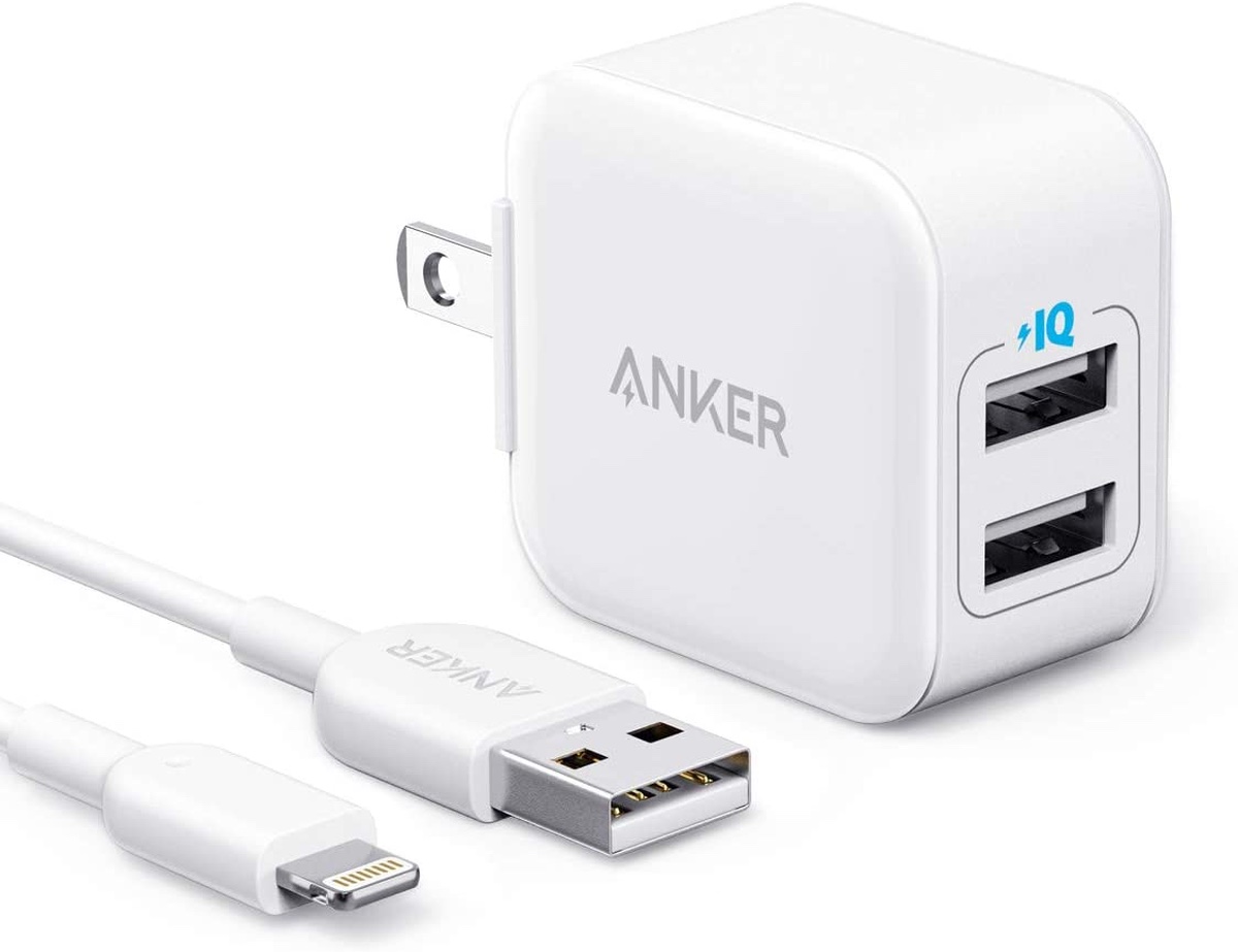 This 2-Port Anker USB Charger Comes With A Lightning Cable For Under $15
